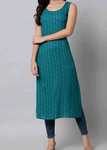 Teal Sleeveless Kurti-NEW Packed
