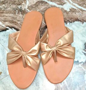 Golden Bowtie Flats