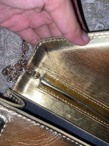 MANGO Gold sling Bag
