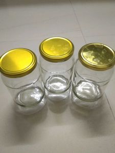 Glass Jar with Golden Lid