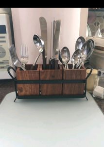 SPOON STAND IRON&amp;WOOD