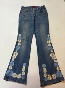 Floral Flare High Rise Jeans