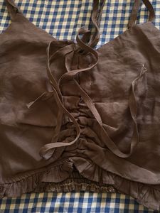 Brown Ruched Cami Top