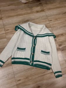 Sailor Collar Knit Cardigan