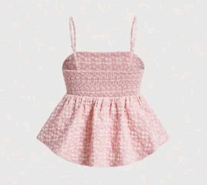 Cute Pink Peplum Tank Top