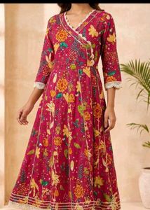 Vibrant Floral Print Anarkali Kurta