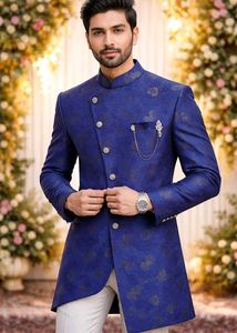 Elegant Blue Floral Coat