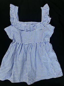 Blue Gingham Ruffled Dress