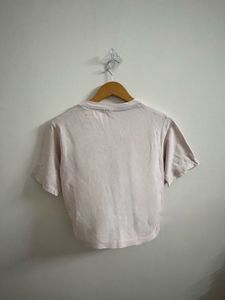 Pink Wildflower embroidery T-Shirt