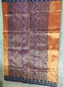 orange wedding tissue Banarasi silk saree