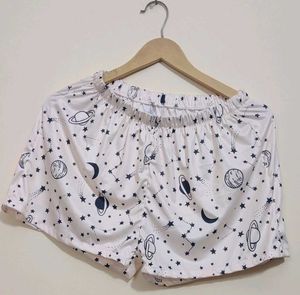 White Cute Space Printed Set For 34 Bust