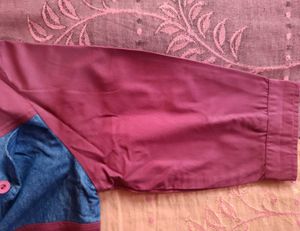 Maroon Denim Shirt For Women 😍