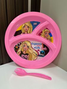 Barbie Divided Plate with Spoon