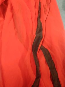 Orange With Border Georgette Dupatta