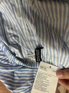 Blue &amp; White Striped Romper