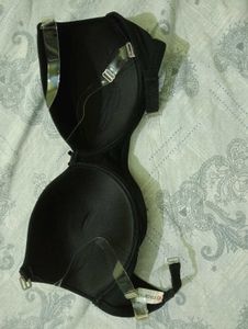 Black Padded Bra with Transparent Straps