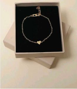 Gold Heart Necklace &amp; Bracelet Set