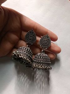 Oxidized Jhumka Earrings