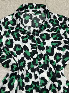 Leopard Print Button-Up Shirt