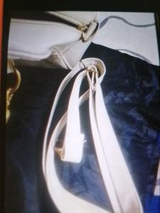 Chic Cream Patent Leather Handbag