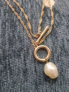 multi - style -2 in -1 gold toned pearl necklace (