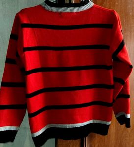 Striped Red Pullover Sweater