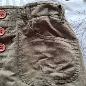 y2k Olive Green Bubble Hem Mini Skirt