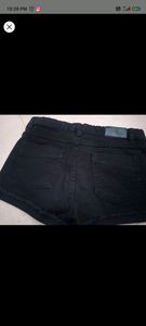 black denim shorts
