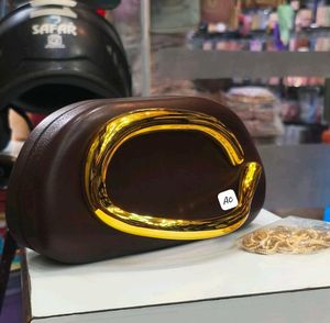 Stylish Brown Clutch with Gold Accent