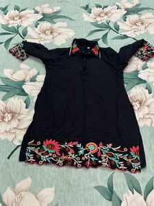girl ethnic Black Embroidered co-ord  Set