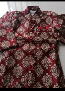 Boys' Maroon Sherwani Set