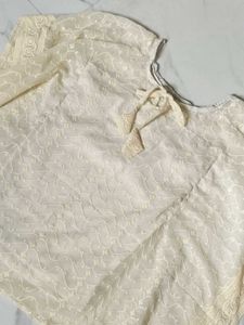 Elegant Cream Embroidered kaftaan