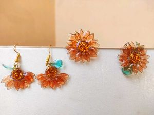 Sunflower Resin Jewellery Set