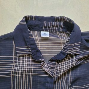 Classic Plaid Sheer Button-Up Shirt