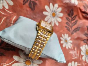 Elegant Gold Tone Square Watch