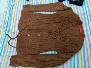 Brown Knitted Cardigan