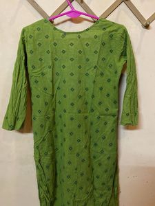 Green Printed Kurta