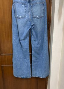 H&amp;M Distressed Wide Leg Jeans