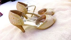 Sparkling Gold Heels - Perfect for Occasions