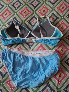 Blue Polka Dot Bra &amp; Panty Set