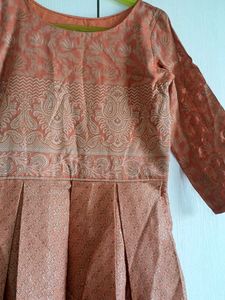 Elegant Peach Ethnic Gown