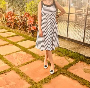 Striped Fit & Flare Dress