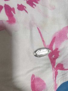 White Floral Button-Up Top