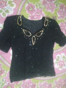 Embellished Black Blouse