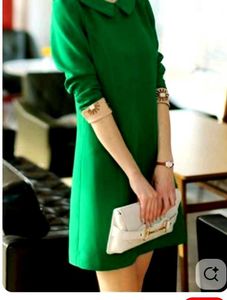 cool  Green Collar Dress