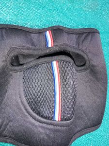 Sports Face Mask , White & Blue Stripe Det