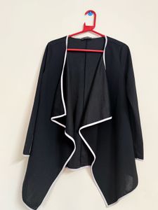 Chic Black Waterfall Cardigan