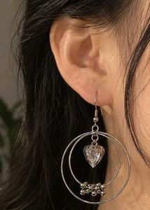 Chic Hoop Earrings with Heart Charm