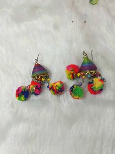multi designer antic  lock silk handmade earrings