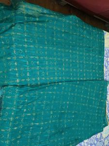 Green Saree with Stitched Blouse 💚